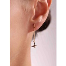 Bayar Gold 14 Ayar Altın Zincirli Tasarım Küpe