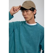 Nomarc Yeşil Bisiklet Yaka Yıkamalı Sweatshirt