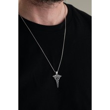 TMT Silver Gümüş Tıp Doktor Sağlık Hemşire Sembolü Yılan Kolye
