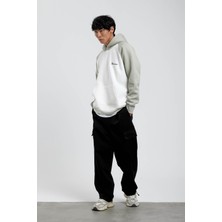 Nomarc Beyaz Mint Kollu Kapüşonlu Sweatshirt
