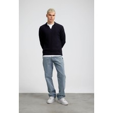 Nomarc Lacivert Yaka Detaylı Triko