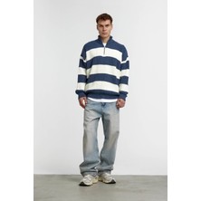 Nomarc Indigo Beyaz Örme Triko