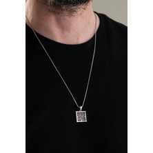 TMT Silver Gümüş Ayetel Kürsi Ayetli Ayet Kare Model Kolye