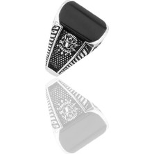 Necati Gün Osmanlı Sancak Motifli Gümüş Erkek Yüzük