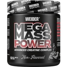 Weider Mega Mass Power Preworkout + Creatine + Glutamin +Taurine + Betain – 300 gr - Aromasız