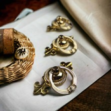Dizayn House Yaprak Tasarım Gold Halka Sarkaç Kulpu