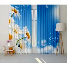 Özel Tasarım Ultra Hd  Marka Fon Perde Blackout Mikro Petek Kumaş Çift Kanat Perde 280*240CM Papatya