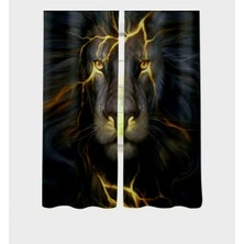 Özel Tasarım Ultra Hd  Marka Fon Perde Blackout Mikro Petek Kumaş Çift Kanat Perde 280*240CM Aslan Gs