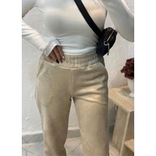 Leilaa Paça Pensli Süet Pantolon