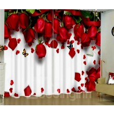 Özel Tasarım Ultra Hd  Marka Fon Perde Blackout Mikro Petek Kumaş Çift Kanat Perde 280*240CM Gülyaprakları
