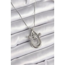 Pilelistore 316L Çelik Gümüş Renk Zirkon Taşlı Damla Model Kadın Kolye - TJ-BKO9606