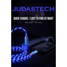 Judas J22 Micro USB Akan LED Işıklı Şarj Kablosu -2mt