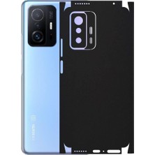ECR MOBILE  Mi 11T Pro ile Uyumlu Mat Siyah Arka Kaplama