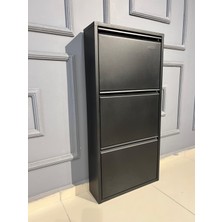 Kaser 3’lü Metal Siyah Ayakkabılık, 3‘lü Ayakkabılık, Siyah Metal Ayakkabılık 3‘lü