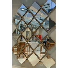 Cg Home 25  x  25 Kare 4'lü Rodajlı 4mm Şişecam Dekoratif Yapışkanlı Ayna