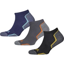 North Ice Fonksiyonel Patik Çorap 3'lü Paket Siyah-Füme-Lacivert 40-44