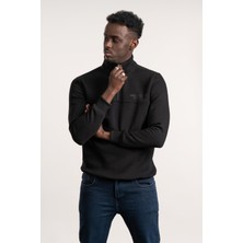 Fbı Fermuarlı Dik Yaka 3 Iplik Içi Şardonlu Slimfit Sweatshirt