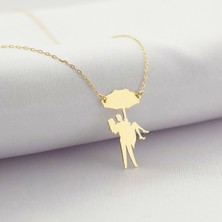 İryum 14K Altın Bir Şemsiyenin Altında Kolye  4N37027
