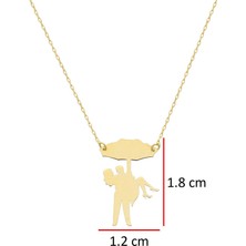 İryum 14K Altın Bir Şemsiyenin Altında Kolye  4N37027