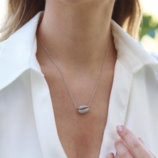 Necati Gün Gümüş Deniz Kabuğu Figürlü Zirkon Taşlı Kolye