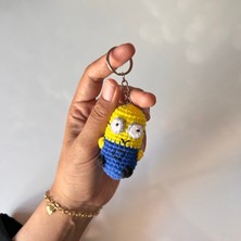 Marifetli Tığım Amigurumi minion Örgü Anahtarlık / anneye hediye / arkadaş hediyesi / çanta süsü