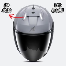 Shark Skwal I3 Jet Dark Shadow (Ece 22.06) Ledli Açık Kask (Dar Kalıp)