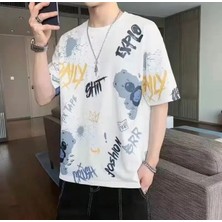 Amor Man Büyük Beden Özel Tasarım Only Graffiti Fashıon Baskılı Hip Hop Battal Erkek T-Shırt