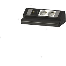 NE-AD Donatilabi̇li̇r Pri̇z Bloklari 8 Modül Tezgah Alti Pri̇z Kutusu (Si̇yah) / 3308-02