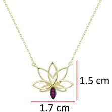 İryum Yakut Lotus Çiçeği Kolye