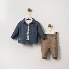 Gömlekli Kargo Pantalonlu 3 Lü Erkek Bebek Takım