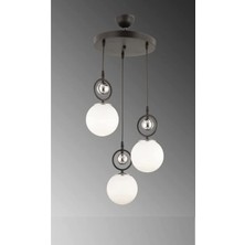 Hak Dekor Boncuk 3lü Siyah - Beyaz Avize