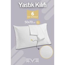 6 Adet Çizgili Pamuk Saten Antibakteriyel Fermuarlı Yıkanabilir Otel Lüks Yastık Kılıfı 50x70cm