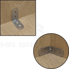 Mr.Bracket 10 ad. L Demir Gönye Köşebent 15x30x30mm - Mobilya Dolap Köşe Bağlantı Birleştirme Sabitleme Aparatı