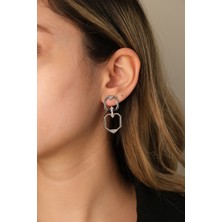 Çildan Womens Silver Simetrik Tasarım Küpe