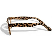Unisex Wayfarer Leopar Mavi Işık Korumalı Gözlük