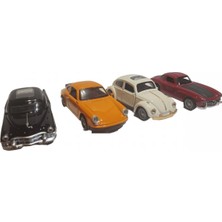 Nostalji Klasik 12 cm Metal Metal Çek Bırak Porsche Lacivert Araba  2 Kapı ve Bagaj Açılır