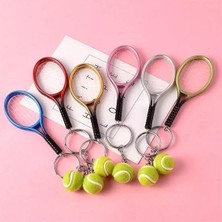 Robinanka Gerçekçi Tenis Raketi Tasarımlı Şık Anahtarlık Kolye Çanta Süsü Tennis Keychain