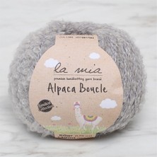 La Mia Alpaca Boucle 50 gr Gri El Örgü Ipi - L302 - 34385