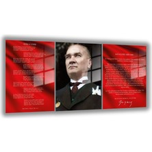 Gaagart Temperli Gerçek Cam Tablo Seti Mavi Gözlü Atatürk Istiklal Marşı ve Gençliğe Hitabe