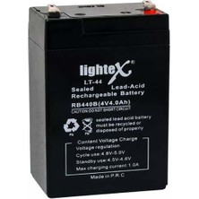 Lightex Lt-44 Kuru Akü 4V 4.0AH (7X10X4.5CM) Işıldak Fener