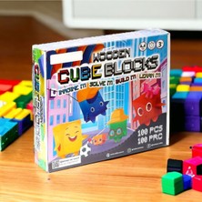 Redka Wooden Cube Blocks - Eğitici Ahsap Küp Blokları Oyunu-