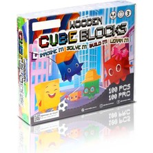 Redka Wooden Cube Blocks - Eğitici Ahsap Küp Blokları Oyunu-