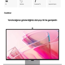 Samsung Mükemmel Kalite 5K(5120 x 2880)PIXEL Çözünürlük, Kameralı Akıllı Monitör 27"inç 68 cm Ekran (Mini-Dp) Premium Slim Tasarım-Bluetooth ,akıllı Tv Uyguları Tv-Monitör Logitech Bluetooth Klavye