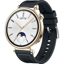 Sneezy Huawei Watch Gt4 41MM Ile Uyumlu Dikiş Desenli Metal Tokalı Dokuma Silikon Kordon