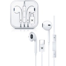 Syrox K20 Earbuds 1.20MT Type-C Kablolu Mikrofonlu Kulakiçi Kulaklık - Beyaz