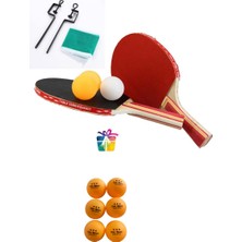 Masa Tenis Seti Pinpon Seti 2 Raket 3 Top File Takma Aparatları+ 6 Adet Pinpon Maç Topu