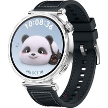 Sneezy Huawei Watch Gt5 41MM Ile Uyumlu Dikiş Desenli Metal Tokalı Dokuma Silikon Kordon
