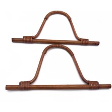 Çanta Aksesuar 27 cm Gerçek Bambu Çanta Sapı Koyu Renk