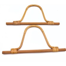 Çanta Aksesuar 27 cm Gerçek Bambu Çanta Sapı Açık Renk