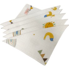 Bezhane Baby %100 Organik Pamuk Muslin Kumaş Bebek Ağız Mendili Güneş Ay DESEN(25X25CM)